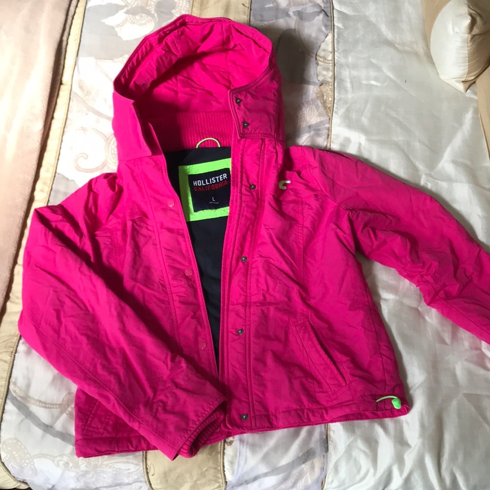 Hollister hot pink jacket